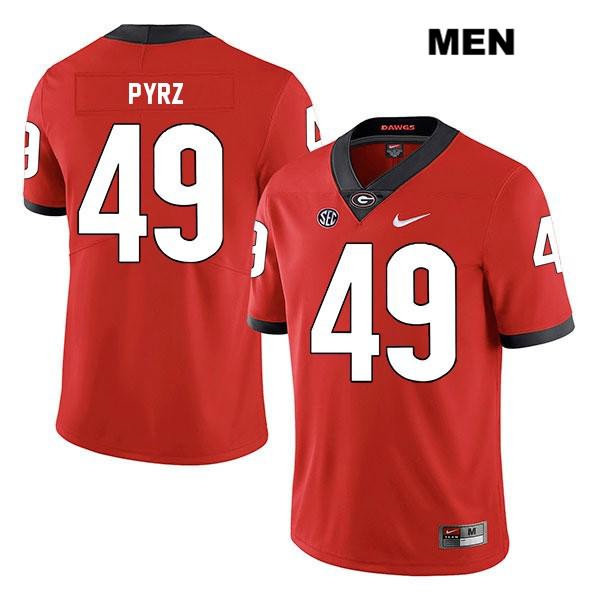Georgia Bulldogs Men's Koby Pyrz #49 NCAA Legend Authentic Red Nike Stitched College Football Jersey LBG8756OO